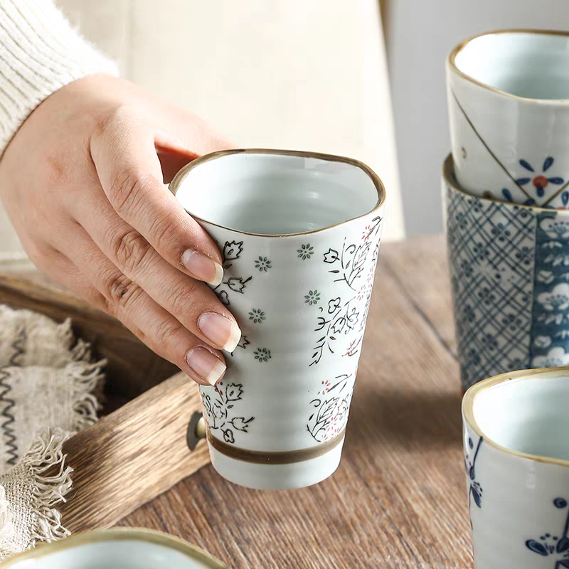 Artisan Hand-Painted Porcelain Cup Collection – Set of 6