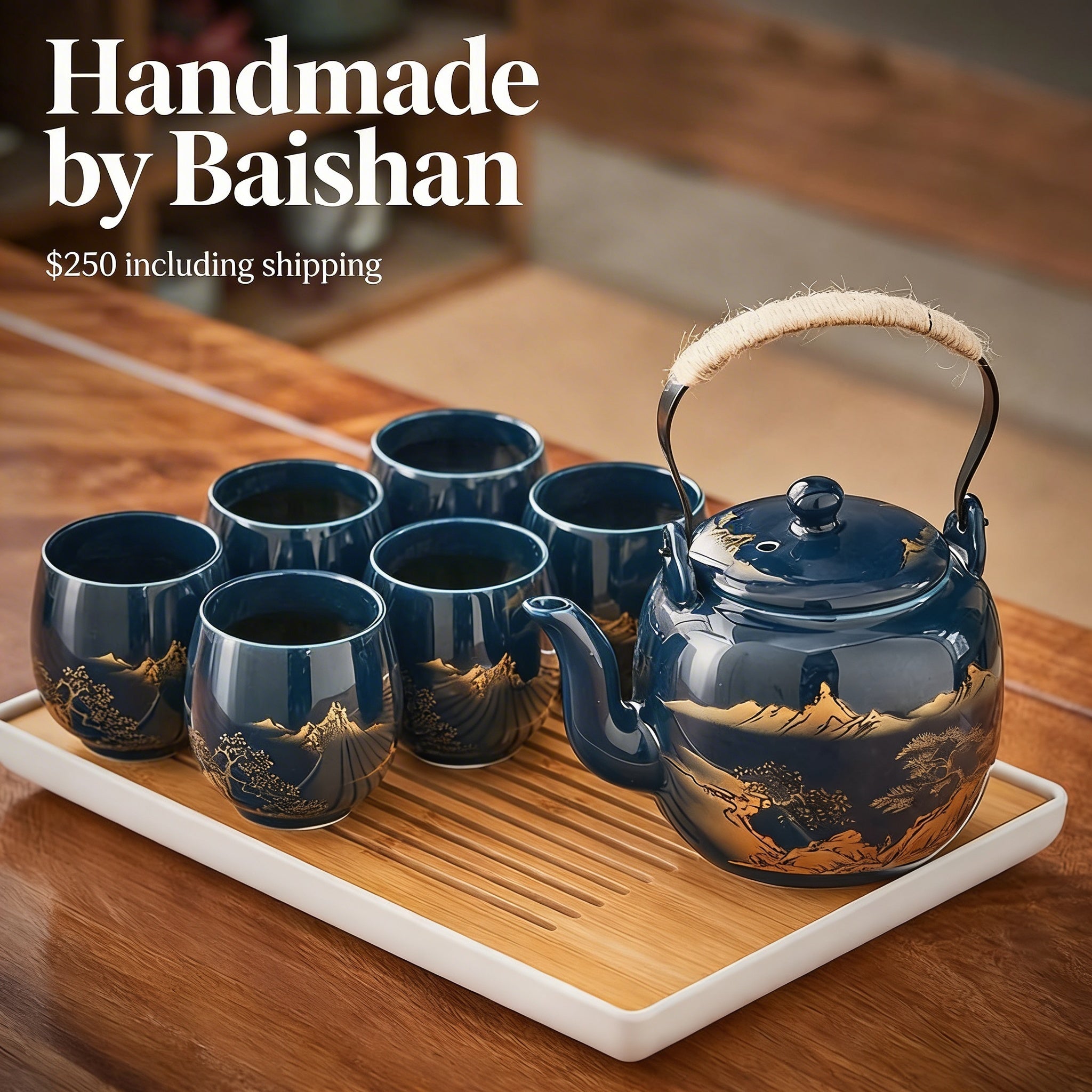 Baishan's Mountain Landscape Tea Ceremony Set – 7 Pieces
