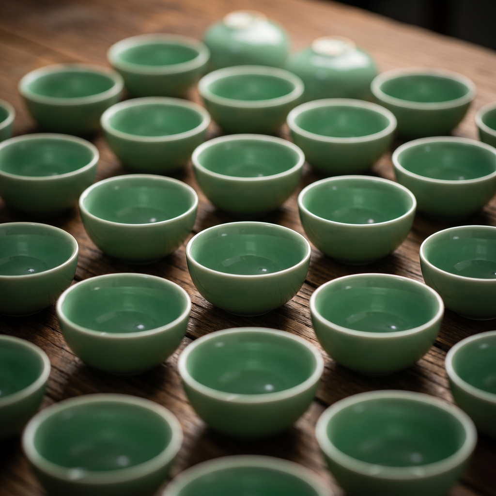 Baishan's Celadon Tea Bowl Collection – Set of 3
